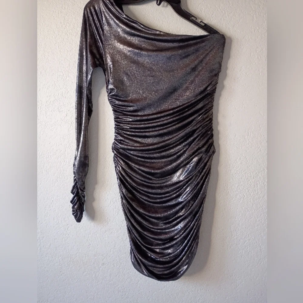 forever 21 silver dress Forever 21 Chainmail Halter Mini Dress Silver